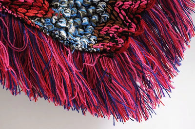 Irregular V-Neck Knit Sweater with Fringe Shawl