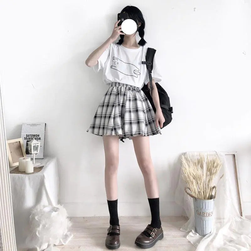 Loose Plaid Skirt for Women's Fashion Style