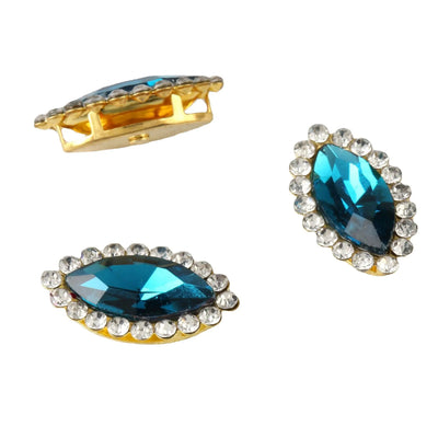 Colorful Glass Teardrop Rhinestone Hair Accessories