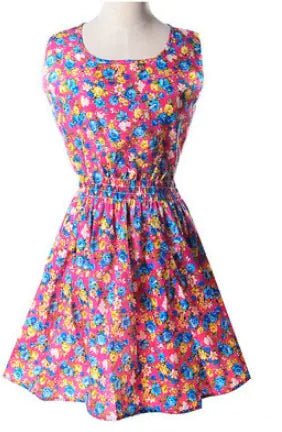 2018 Summer Plus Size Floral Chiffon Dress and Skirt - ActOn