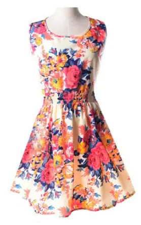 2018 Summer Plus Size Floral Chiffon Dress and Skirt - ActOn