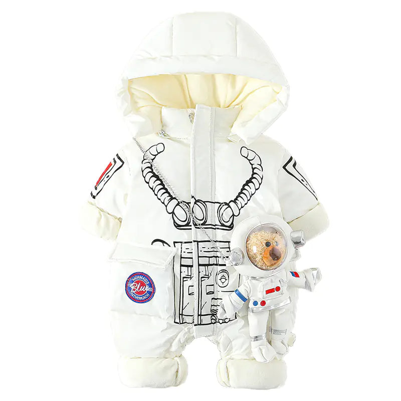 Baby Thickened Bear Onesie with Hood for Winter