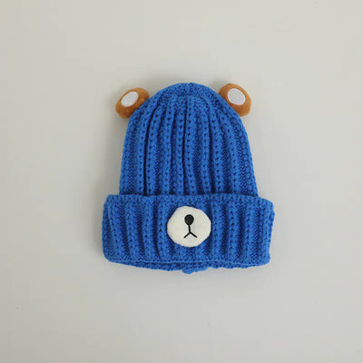 Knitted Bear Hat in Candy Color Woolen Style