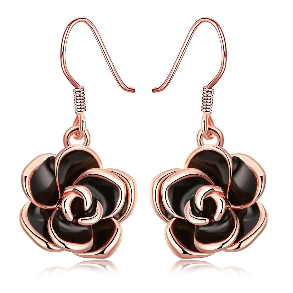 Rose Flower Earrings, Fashion Studs and Dangles