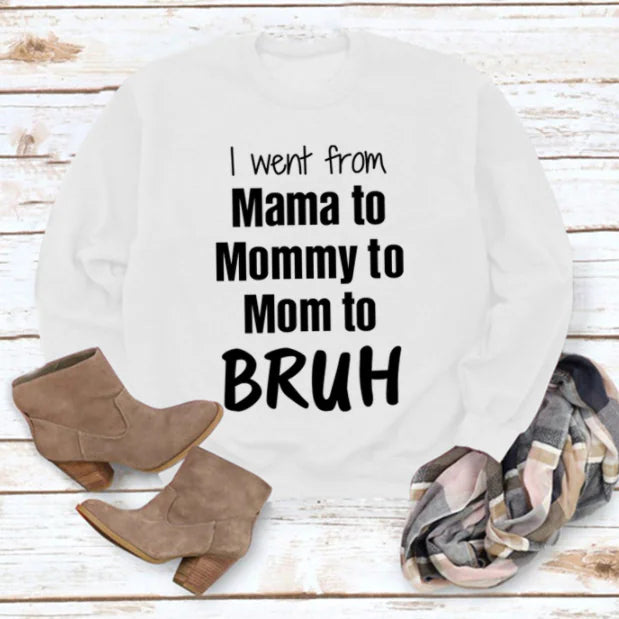 Round Neck Loose Sweater - Wish I Went From Mama