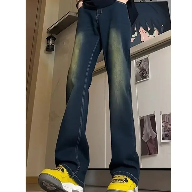 Men's Loose Straight Denim Trousers in Fashion Style