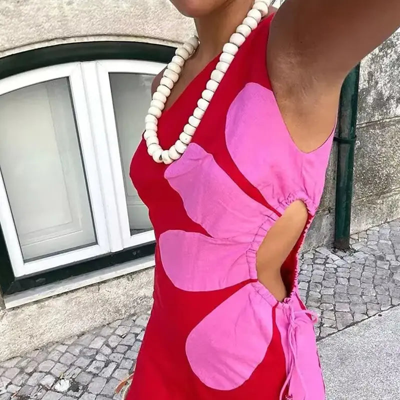 2024 Fashionable Casual Asymmetrical Floral Dress