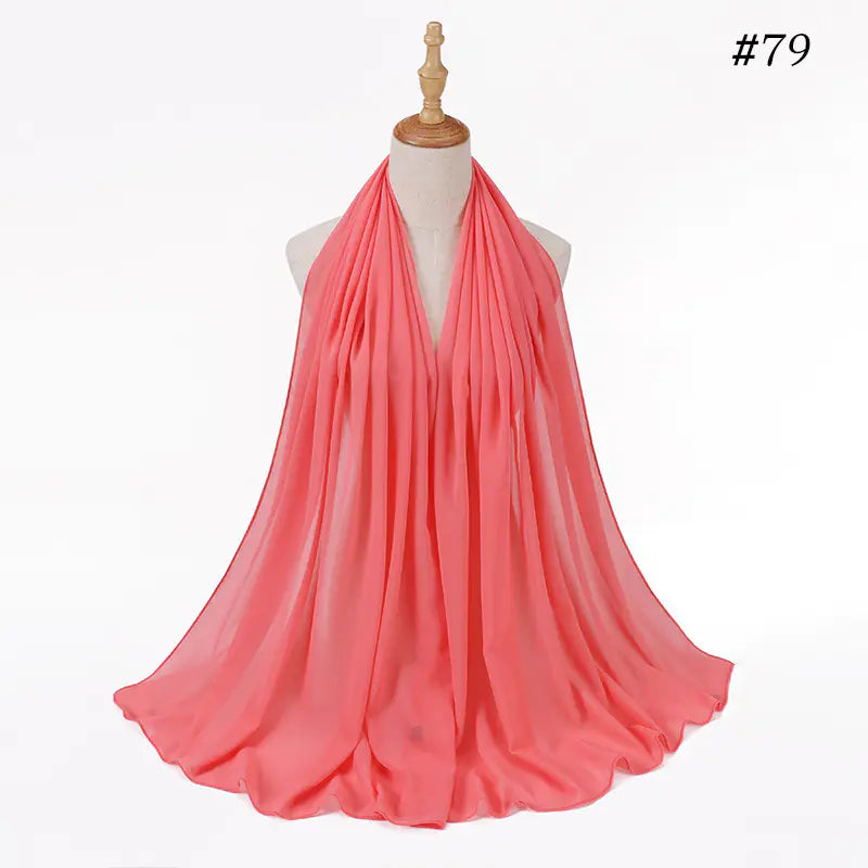 86 Color Pearl Chiffon Bubble Scarf for Women