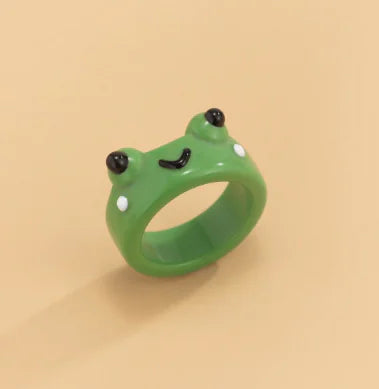 Cute Simple Boyfriend Exclusive Lonely Frog Ring