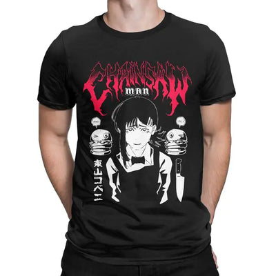 Men's Cotton T-Shirt with Retro Anime Scene Design