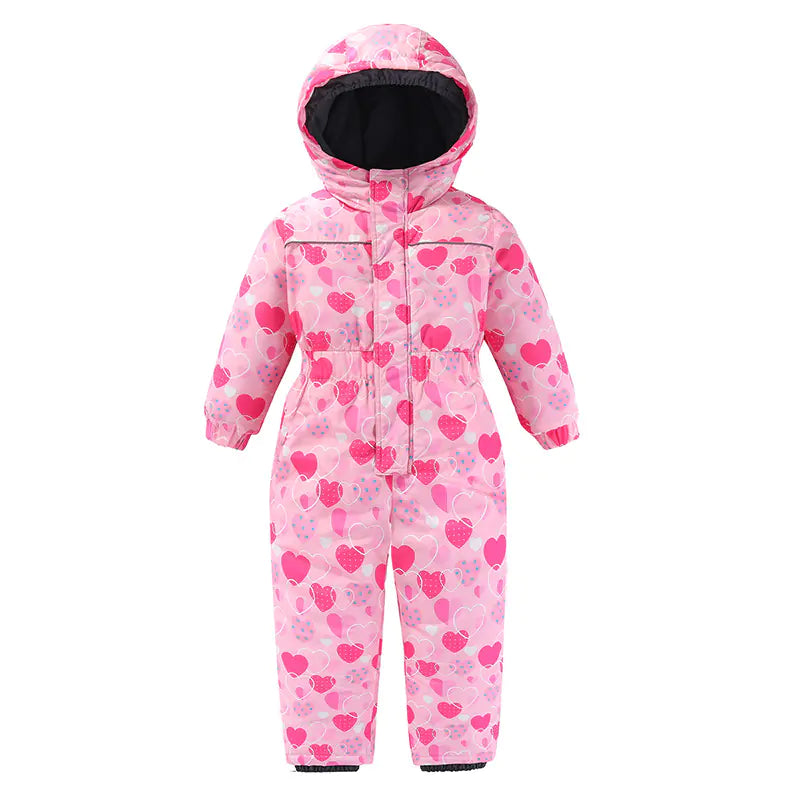 Winter New Kids' Warm One-Piece Printed Snowsuit
