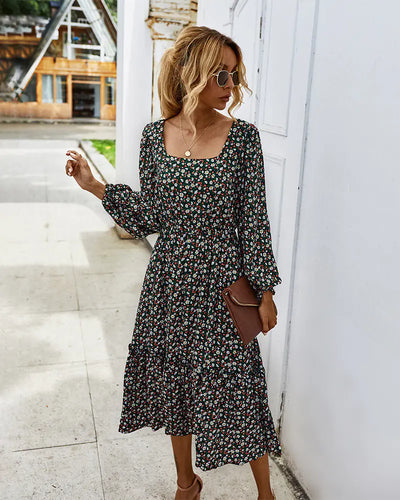 Elegant Long Sleeve Floral Dress for Women
