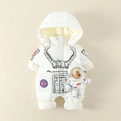 Baby Thickened Bear Onesie with Hood for Winter