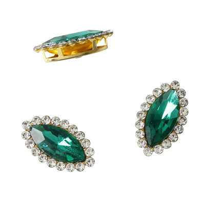 Colorful Glass Teardrop Rhinestone Hair Accessories