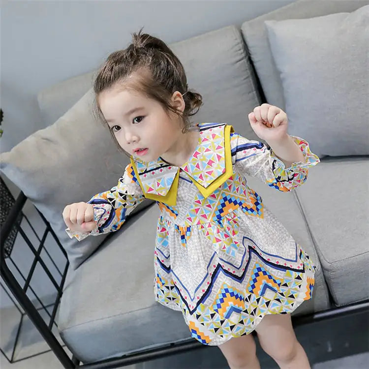 Ethnic Doll Collar Floral Dress