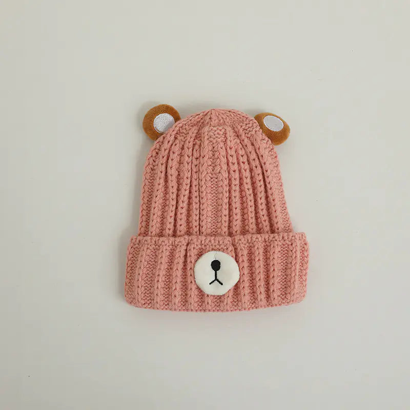 Knitted Bear Hat in Candy Color Woolen Style