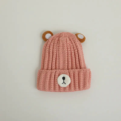 Knitted Bear Hat in Candy Color Woolen Style