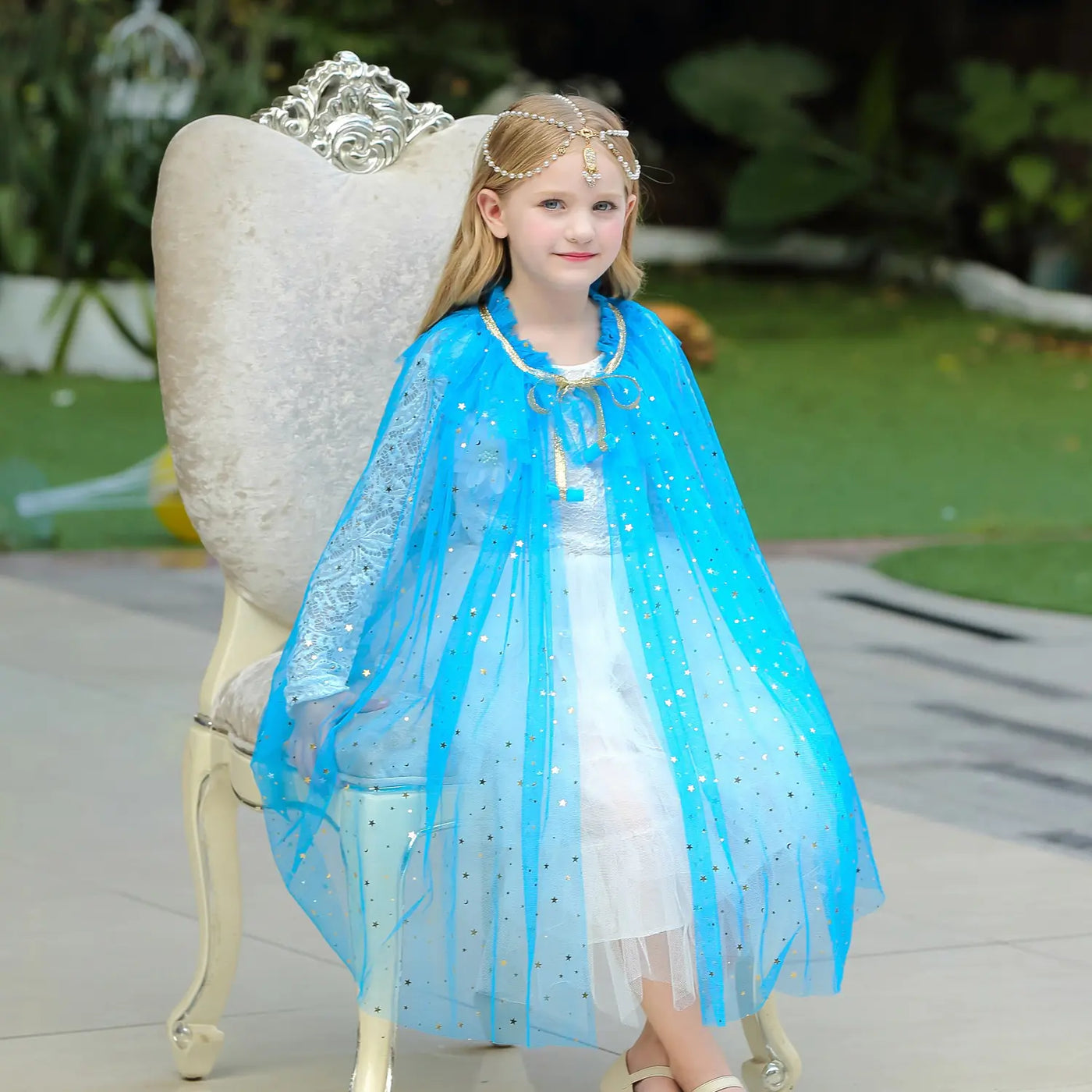 Elsa Cape for Girls - Frozen Themed Halloween Costume