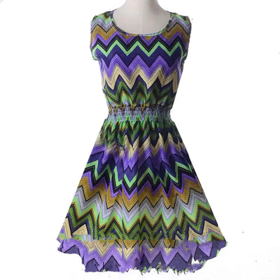 Plus Size Floral Chiffon Sleeveless Dress