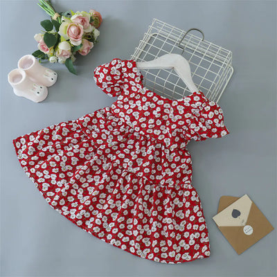 Girls' Floral Dress with Bowknot for Kids