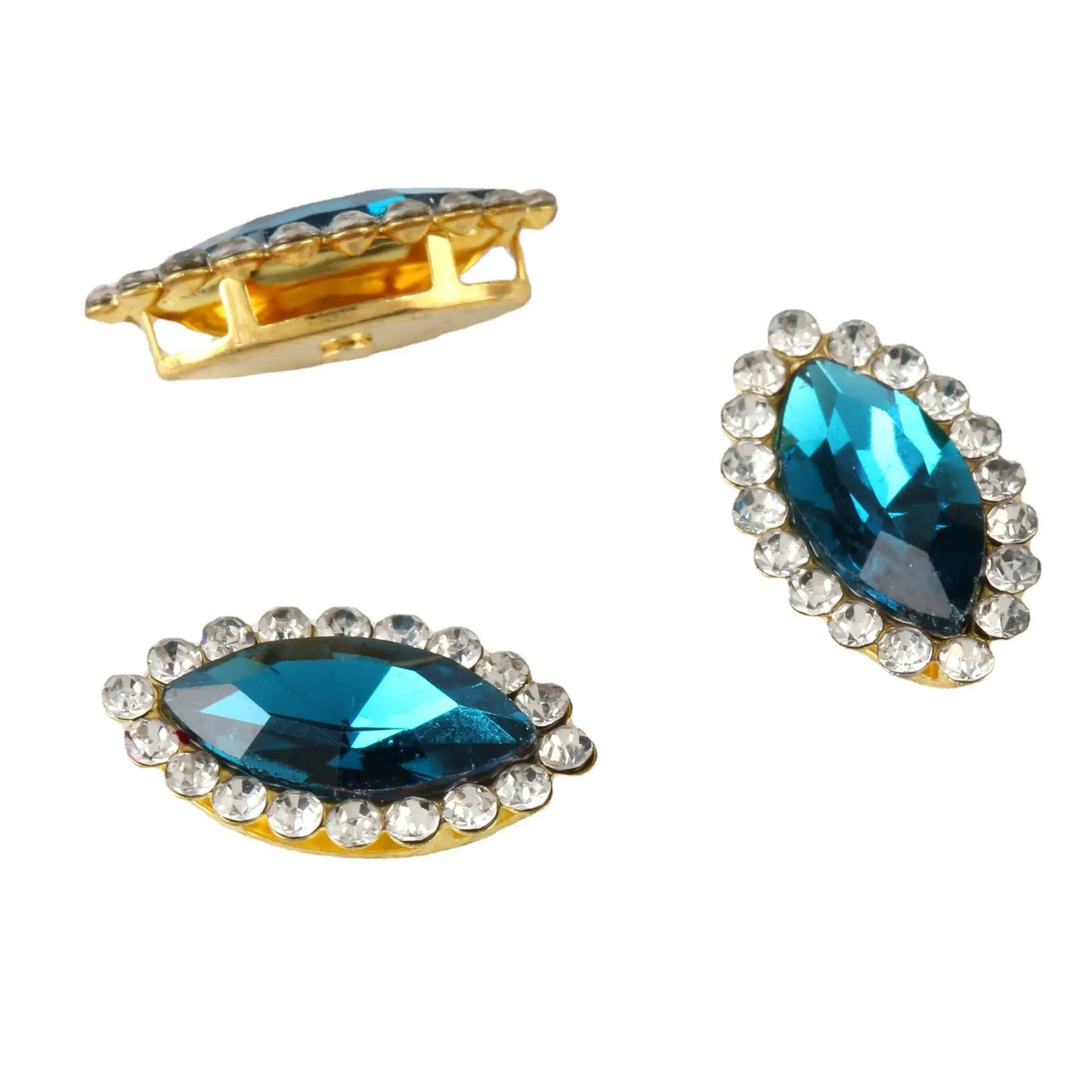 Colorful Glass Teardrop Rhinestone Hair Accessories