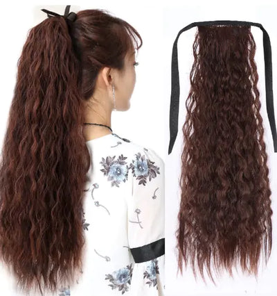 Velcro Ponytail Hair Extension for Curly Water Ripple