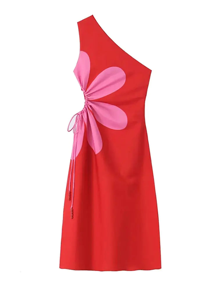 2024 Fashionable Casual Asymmetrical Floral Dress