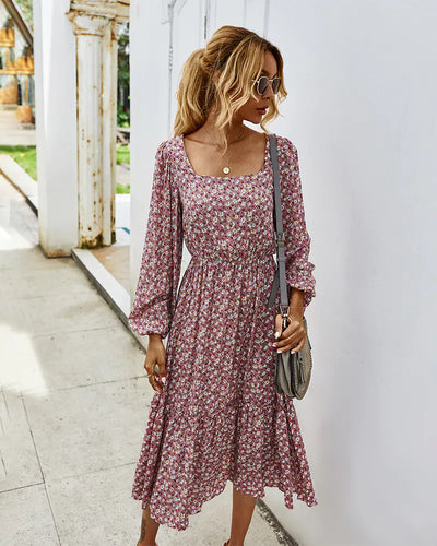 Elegant Long Sleeve Floral Dress for Women