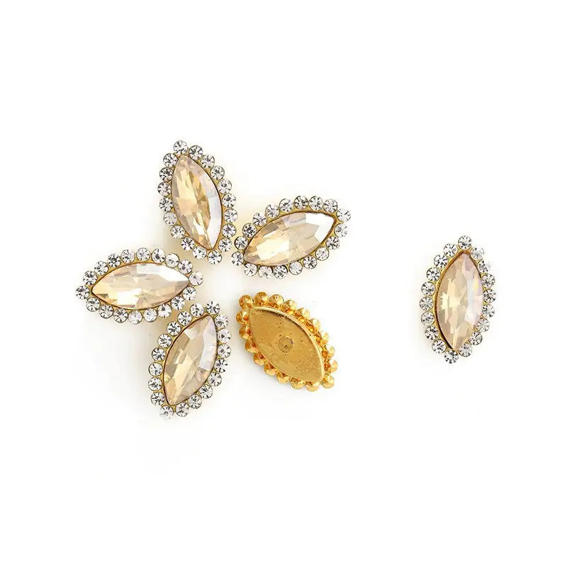 Colorful Glass Teardrop Rhinestone Hair Accessories