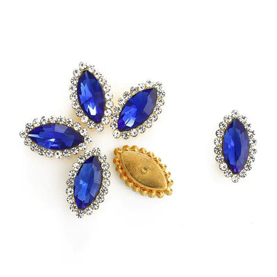 Colorful Glass Teardrop Rhinestone Hair Accessories