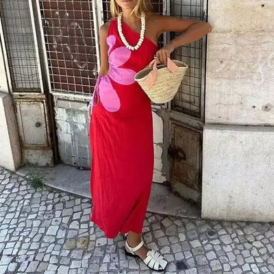 2024 Fashionable Casual Asymmetrical Floral Dress