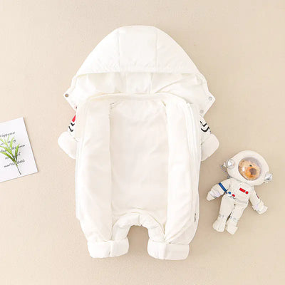 Baby Thickened Bear Onesie with Hood for Winter