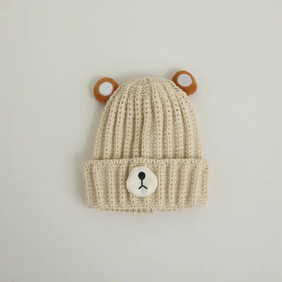 Knitted Bear Hat in Candy Color Woolen Style