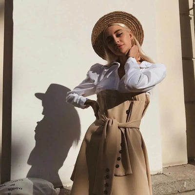 Color Block Suit Dress - Women's Fashion 2019 Winter