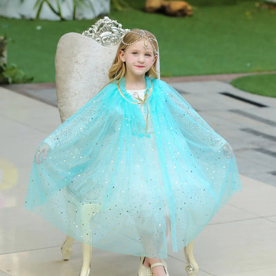 Elsa Cape for Girls - Frozen Themed Halloween Costume