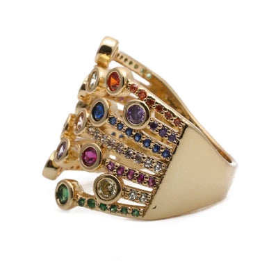New Arrival Multi-Layer Zircon Open Ring (Customizable)