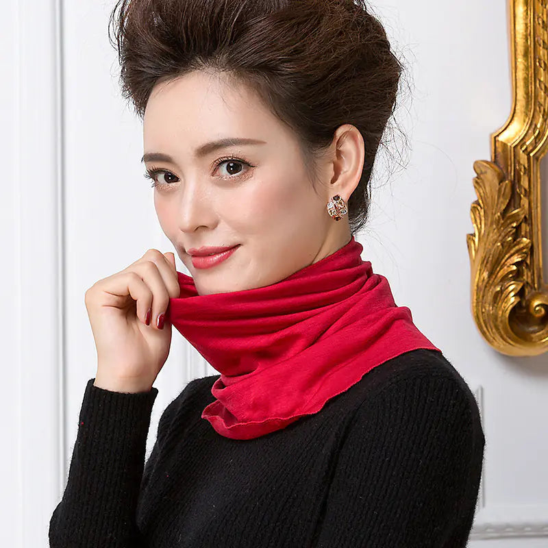 Autumn Winter 100% Wool Double-Layer Neck Warmer