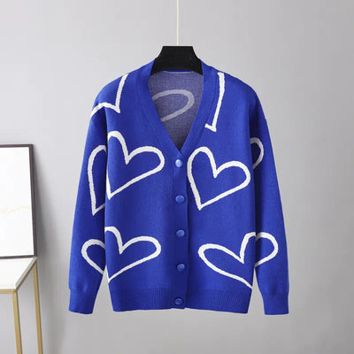 2023 Autumn Winter Women's Knit Cardigan with Hearts