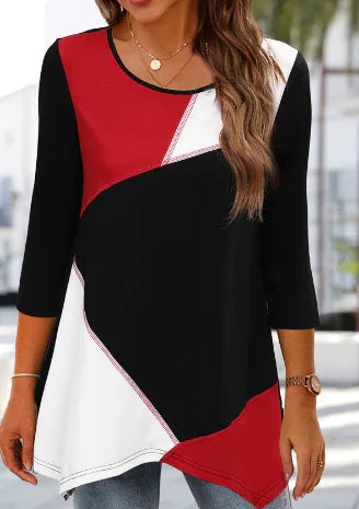 Plus Size Women's Floral Print Round Neck Dress