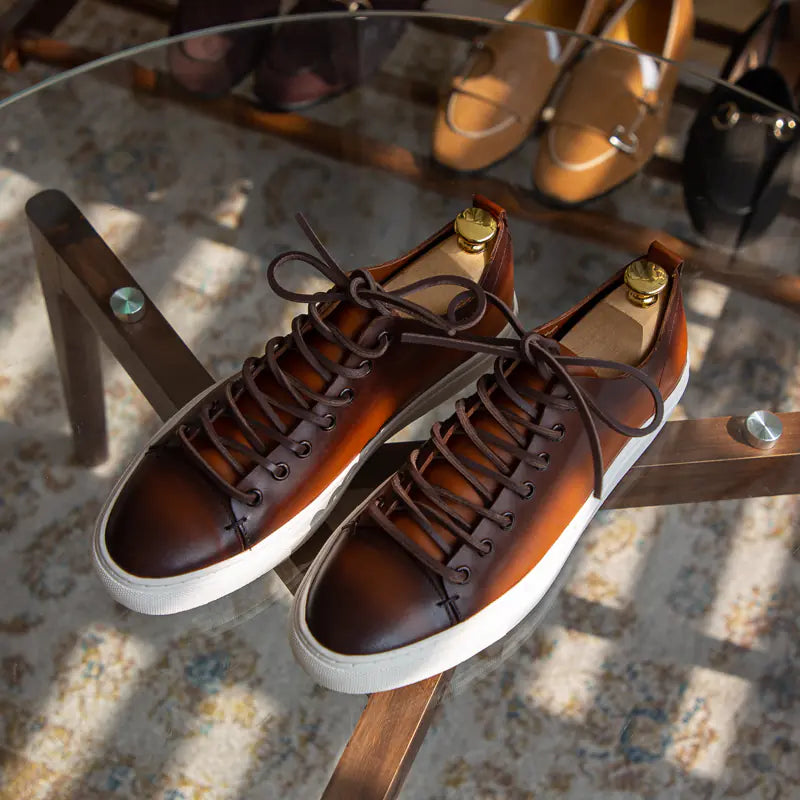 Handmade Retro Lace-up Casual Sneakers