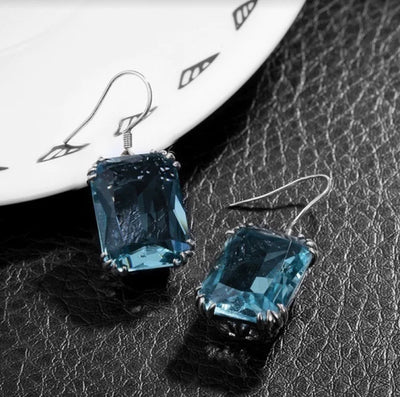 Vintage Square Zircon Ear Studs and Earrings