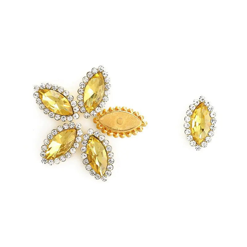 Colorful Glass Teardrop Rhinestone Hair Accessories