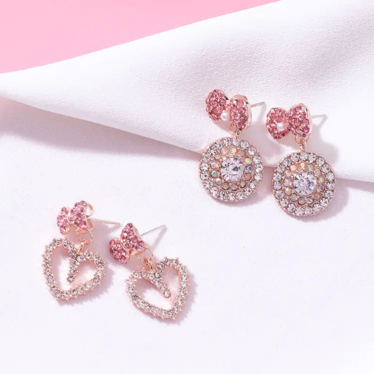Pink Bowknot Stud Earrings