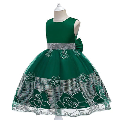 2023 New Embroidered Mesh Princess Dress for Girls