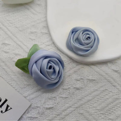 New Satin Rose and Leaf Hair Accessory for Apparel