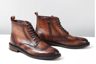 Casual Men's Leather Round Toe Boots