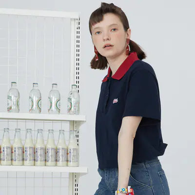 Vintage Short Sleeve Polo for Women - Casual Fit