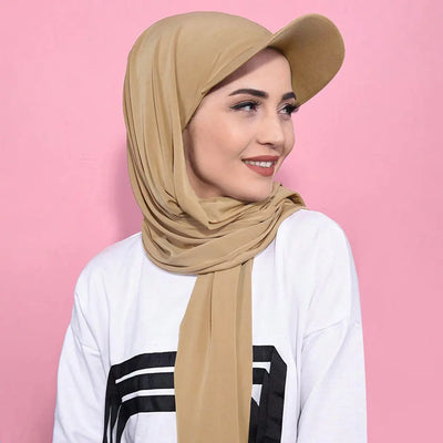 New Style Solid Color Women's Scarf Baseball Cap