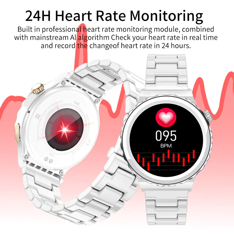 Bluetooth Smart Watch with Heart Rate and Call Alerts