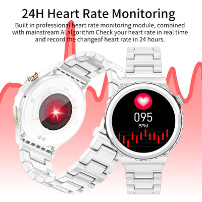Bluetooth Smart Watch with Heart Rate and Call Alerts